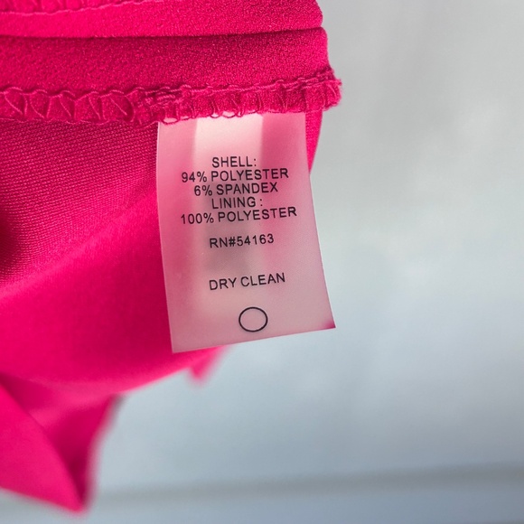 Tommy Hilfiger fit & flare dress size 10 ruffle sleeve crepe knit hot pink NEW - Picture 11 of 12